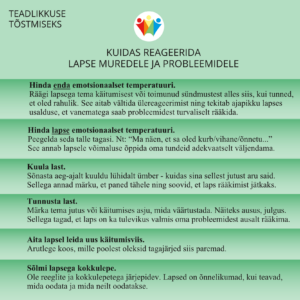 Lapsevanemale - Kuidas reageerida lapse muredele